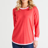 Sophie Lightweight Relaxed Knit Jumper - Pink Tipping