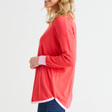 Sophie Lightweight Relaxed Knit Jumper - Pink Tipping