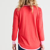 Sophie Lightweight Relaxed Knit Jumper - Pink Tipping