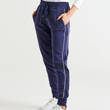 Addie Mid-High Rise Tapered Cuff Hem Jogger - Blue