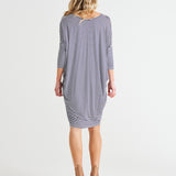 Lucia Dress - Navy/White Stripe