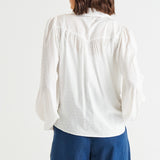 Sinead Cuff Sleeve Textured Shirt - White
