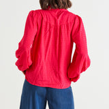 Sinead Cuff Sleeve Textured Shirt - Pink