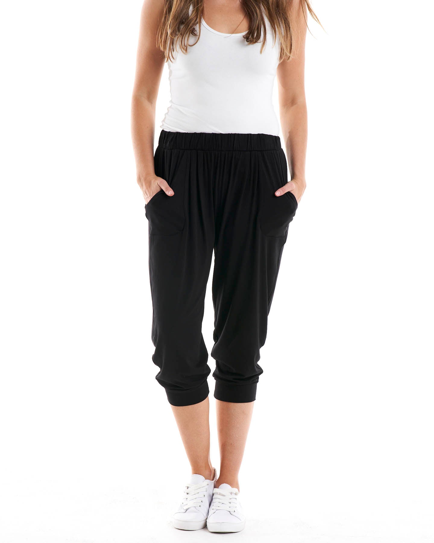 Tokyo Stretchy 3/4 Length Jogger Pant - Black