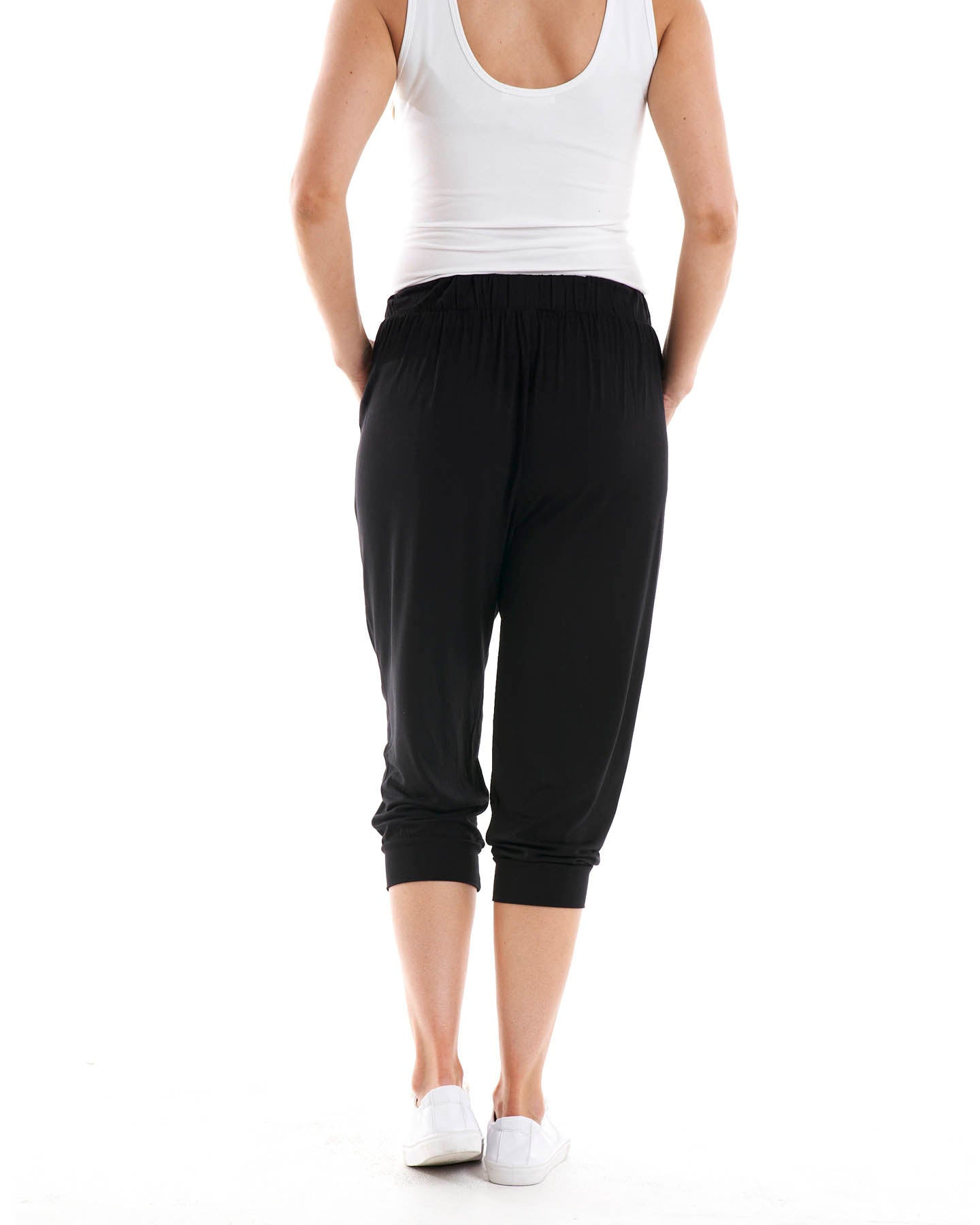 Buy Unimod Knit Capri Pants for Women-Cotton Fabric-Casual Pant-Women Knee  Length 3/4 Quarter Pants-Green-L at Amazon.in
