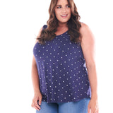 Sirena Reversible Tank - Navy Polka Dot