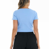 Stacey Rib Tee - Cornflower