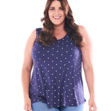Sirena Reversible Tank - Navy Polka Dot