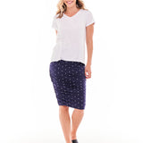 Matilda V-Neck Relaxed Draped Basic Tee - White